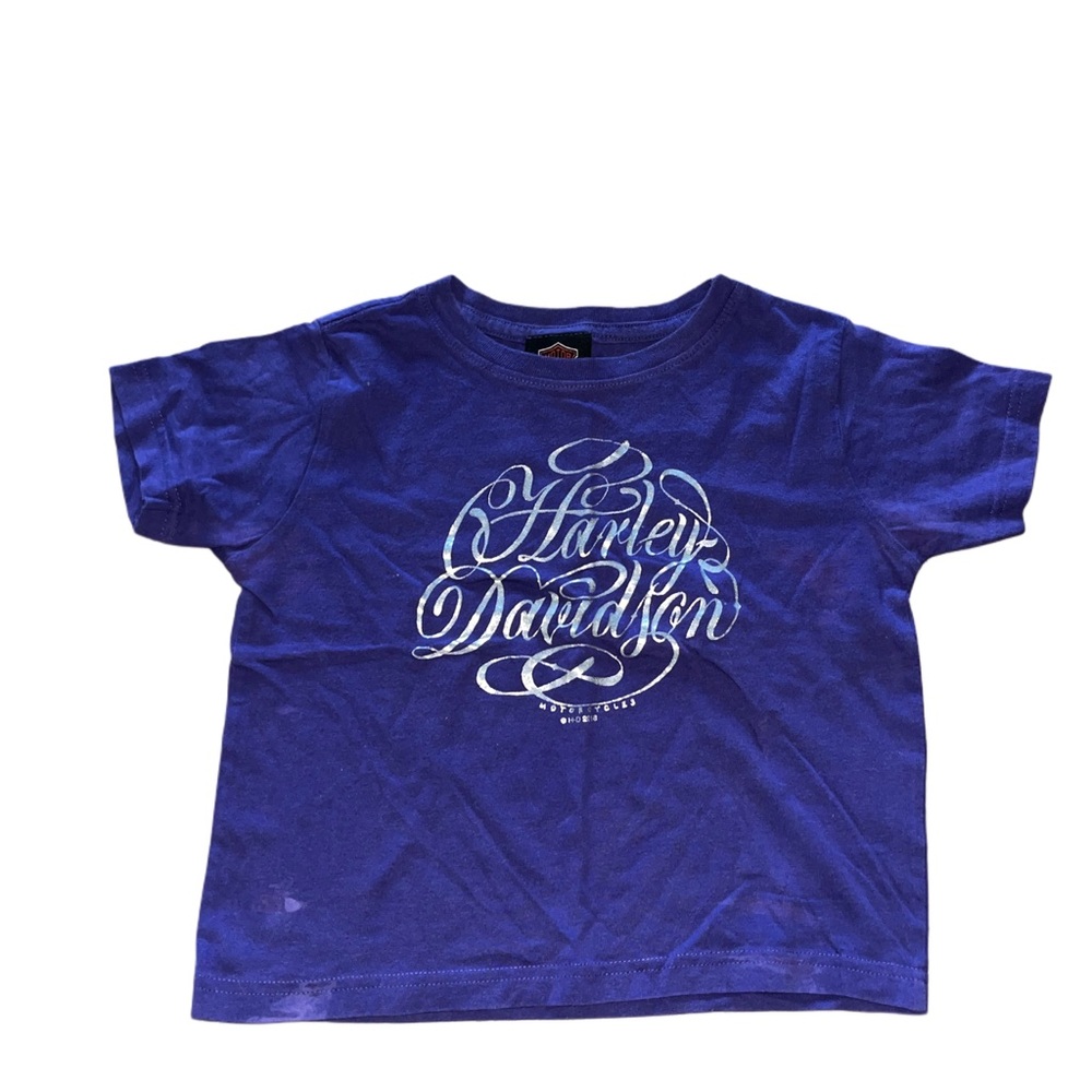 purple harley davidson graphic baby tee